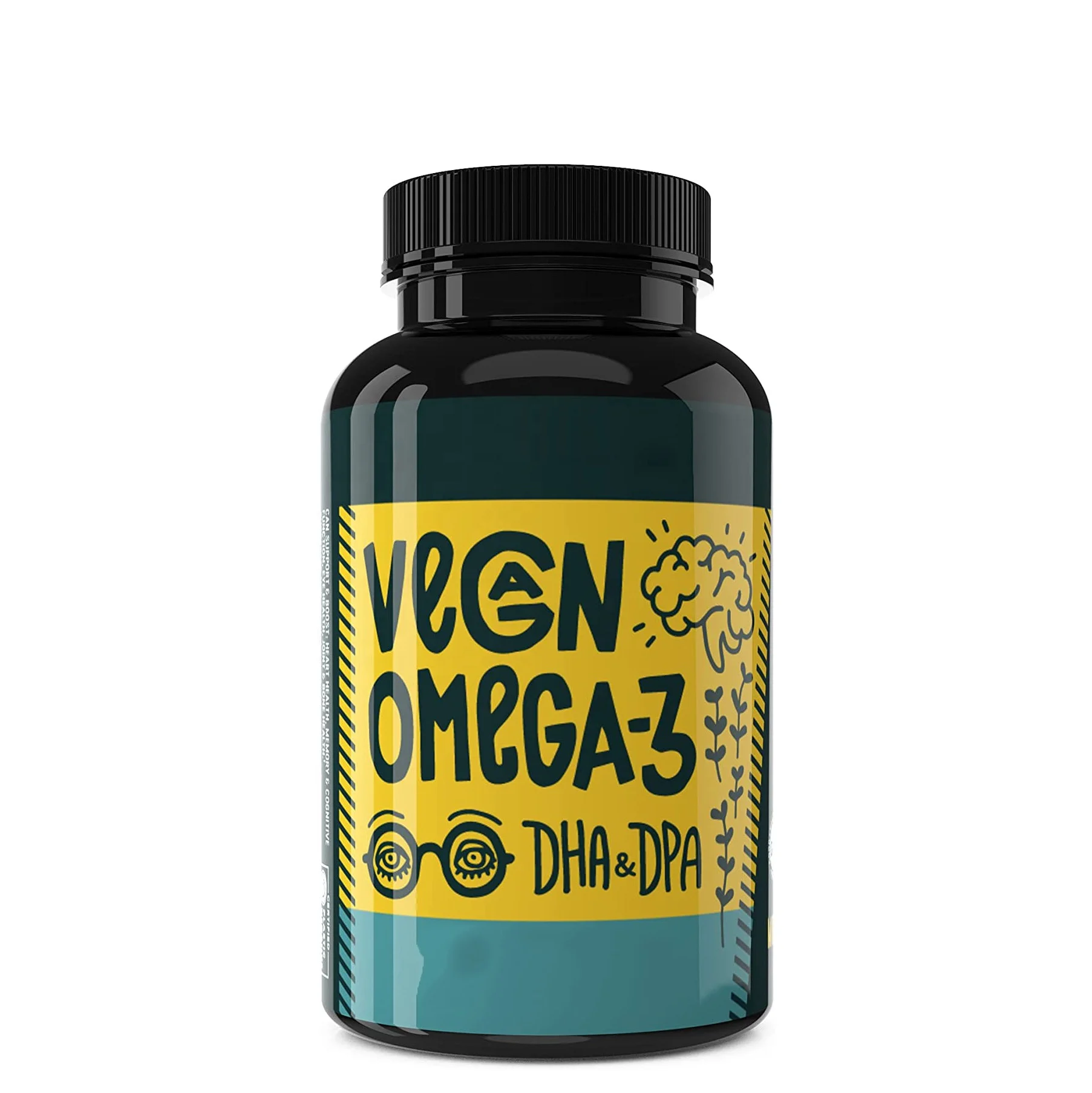 Private Label Vegan Omega 3 DHA Supplement Premium Algae Oil Supports Heart Brain Joint Health with DPA 60 Counts