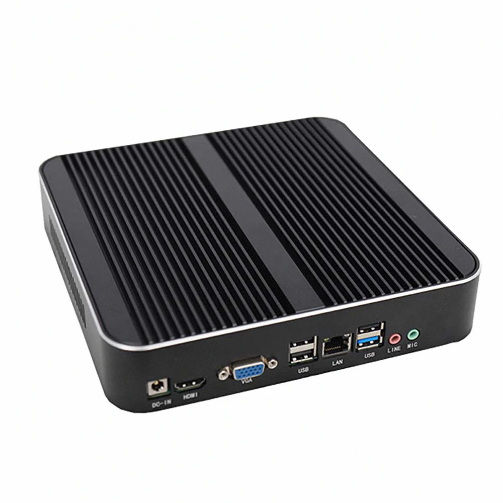 Fanless Intel Core i3 i5 i7 Celeron J4125 2LAN 6COM 8USB Win10 Linux Support 4G LTE WIFI Industrial Mini PC
