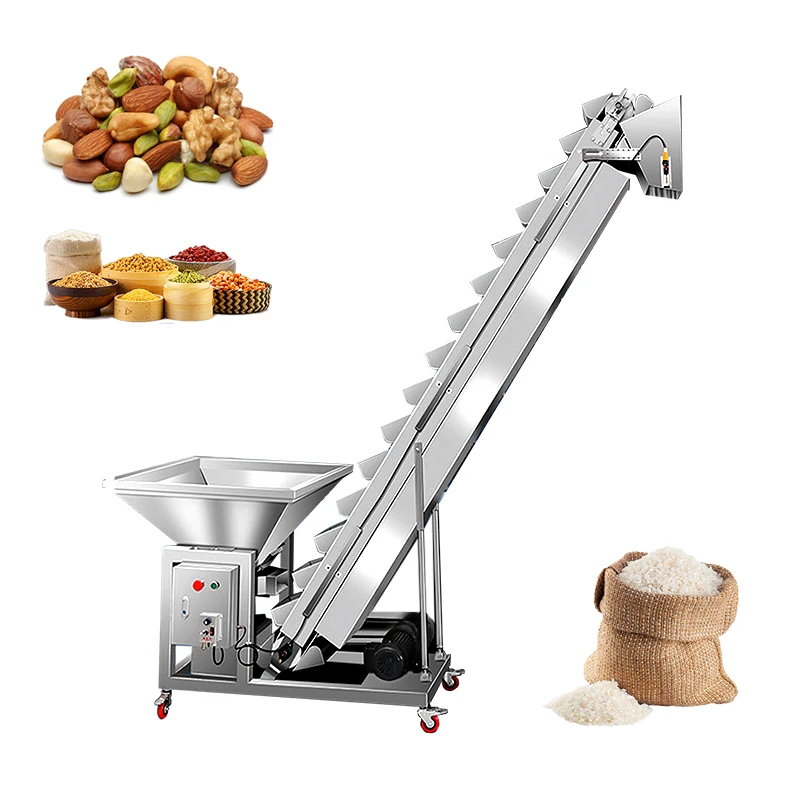 Nuts Beans Food For Feeder Bucket Elevators Inclined Bucket Belt Elevator Conveyor
