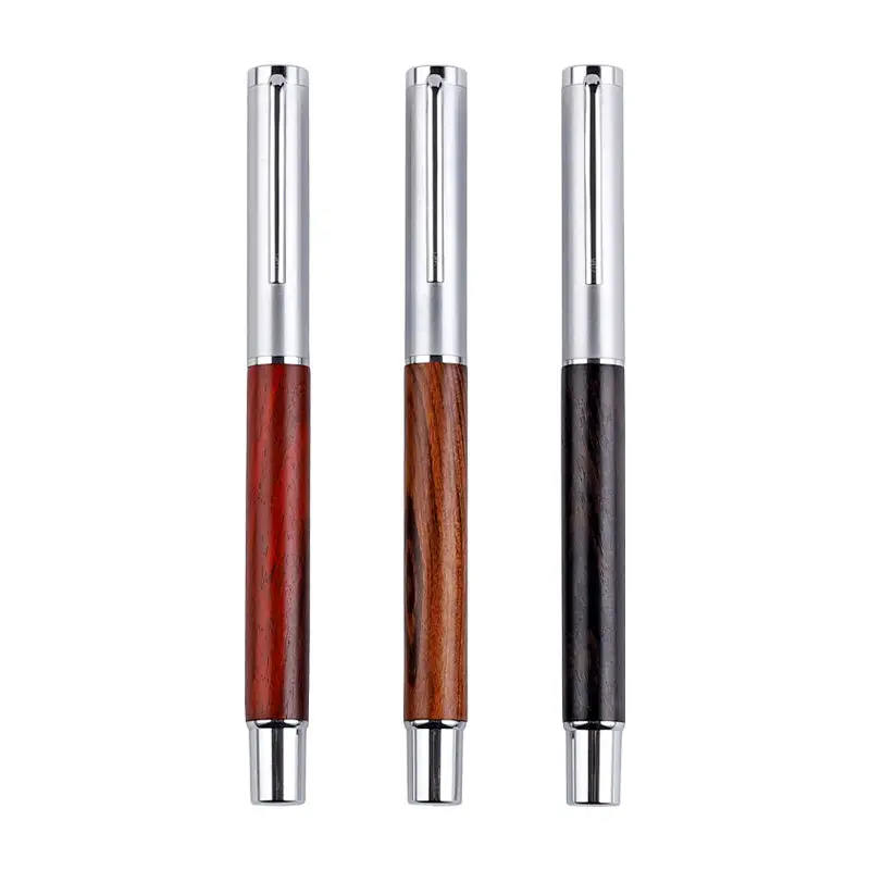 Hot selling promotional luxury classic business executive office writing wood fountain ink pen with gift box