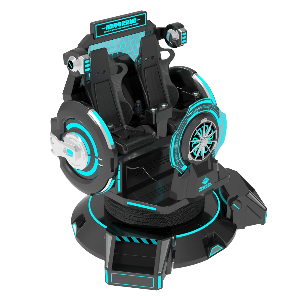 Interactive 360 VR Rotation Double Seats Roller Coaster Fly Arcade Games Machine 9D Virtual Reality Simulator Shopping Malls