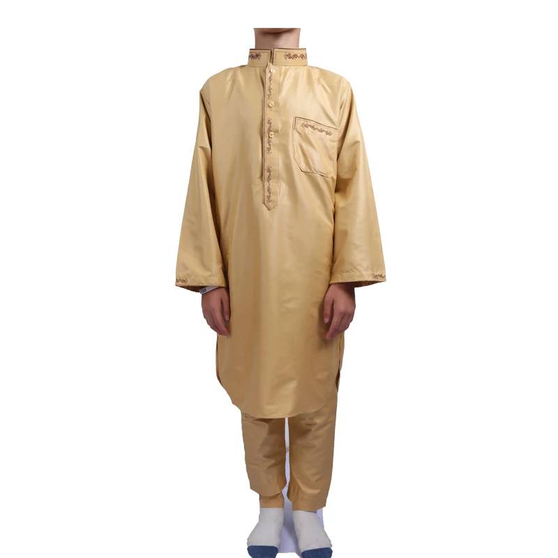 Kids Embroidered Muslim Robe For 4-16 Years Boys Daily Dress Teenage Arabic Abaya Islamic Kaftan Fashion Robes Jubah Clothing