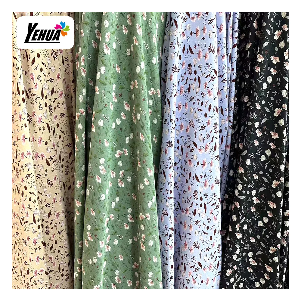 120 gsm Flower print 4 way stretch 95% polyester 5% elastane fabric printing fabric for dress woman