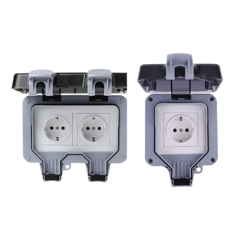 
Outdoor Wall Switch Socket IP66 Weather&Dust Proof Power Outlet EU Standard 