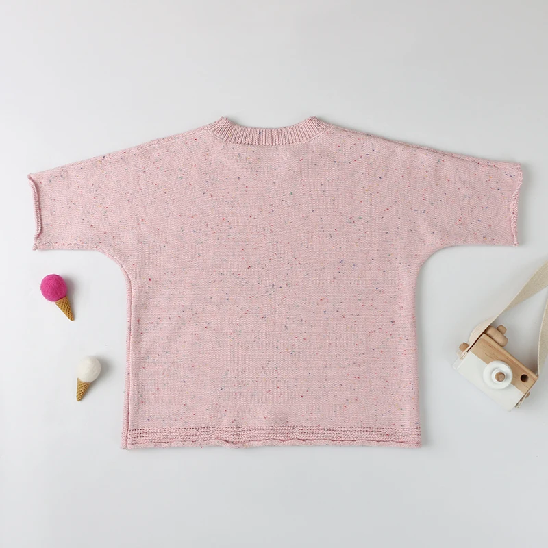 Wholesale Clothing Kids clothes knitted sprinkle cotton sweater jumpers Drop sleeve top knit girl shirts