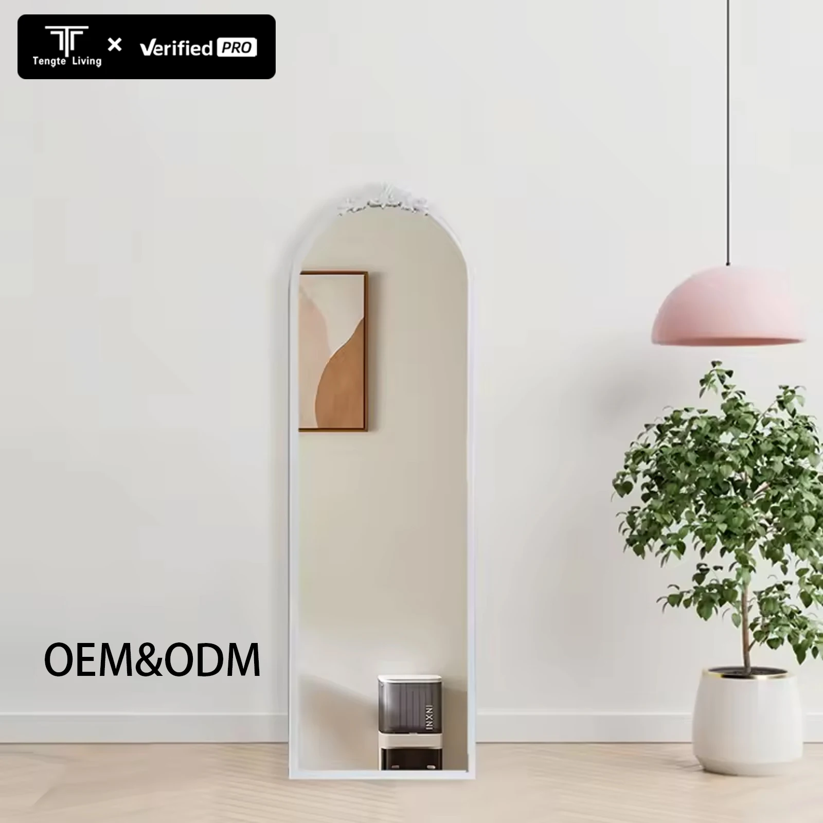 Bathroom Living Room Full Length Gold Dressing Mirror Wall Arch Vintage French PU Framed Mirrors