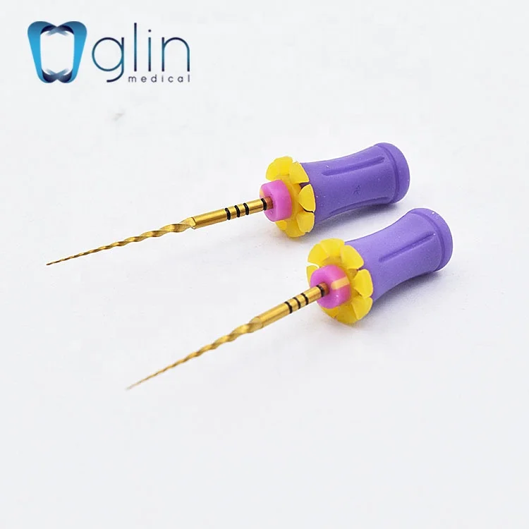 Блеск стоматологические супер золотые файлы для активации тепла Niti ручного использования 25 мм S1 Pro конические ручные Эндо