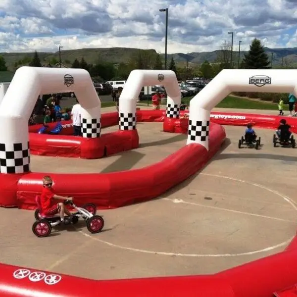 Commercial Customized Inflatable Quad Bikes/Didi Car/Go Karts Track Challenging Inflatable Race Track