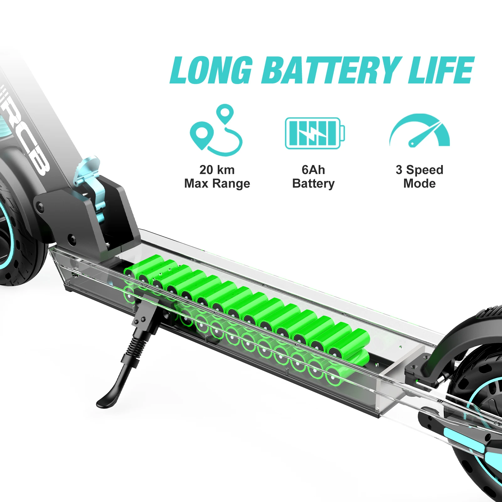 Drop shipping foldable Electric scooter RCB R13 Black Power Battery two wheel electric scooter