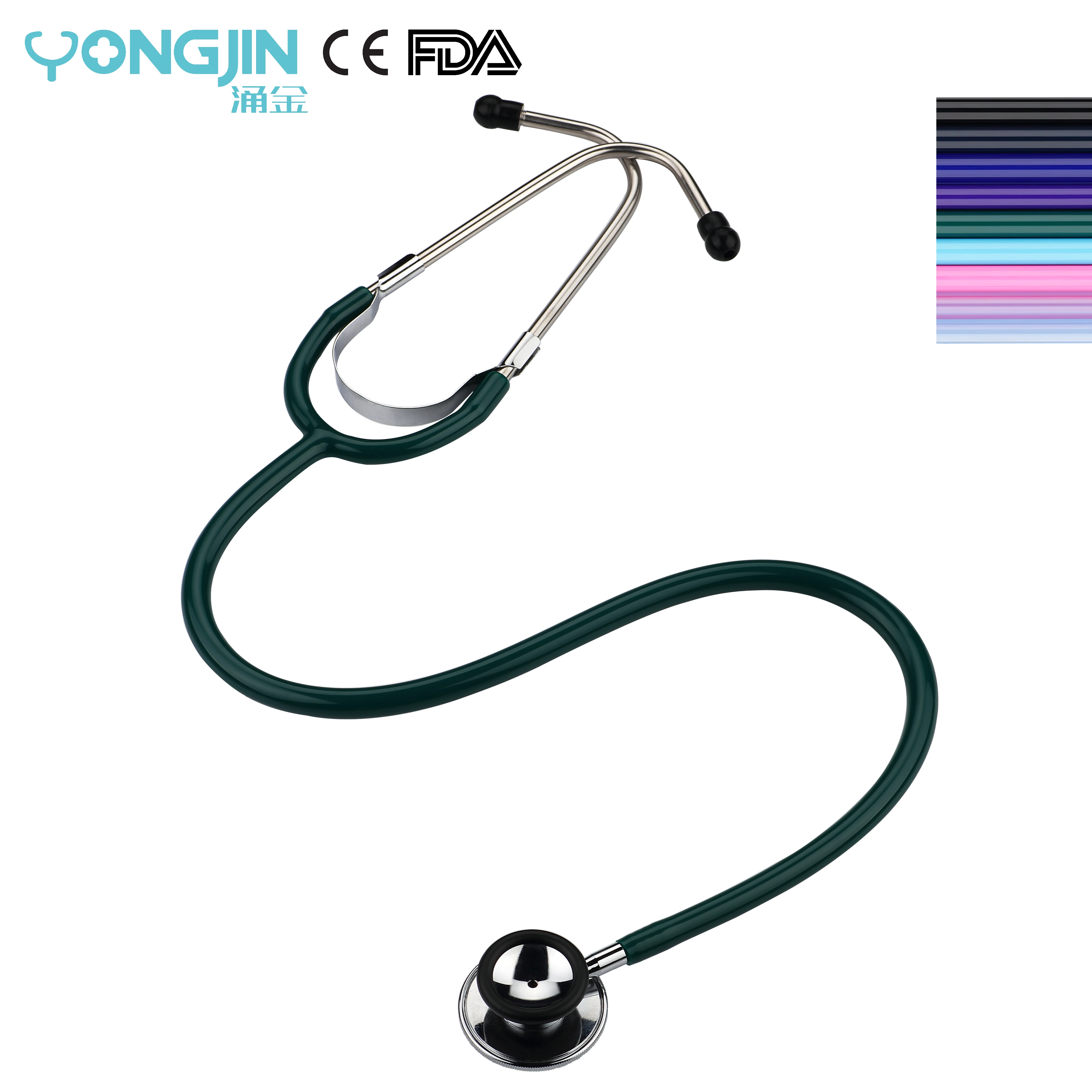 YJ S3104-DGN Colorful Medical Diagnosis Chromed Zinc Alloy Dual Head Stethoscope
