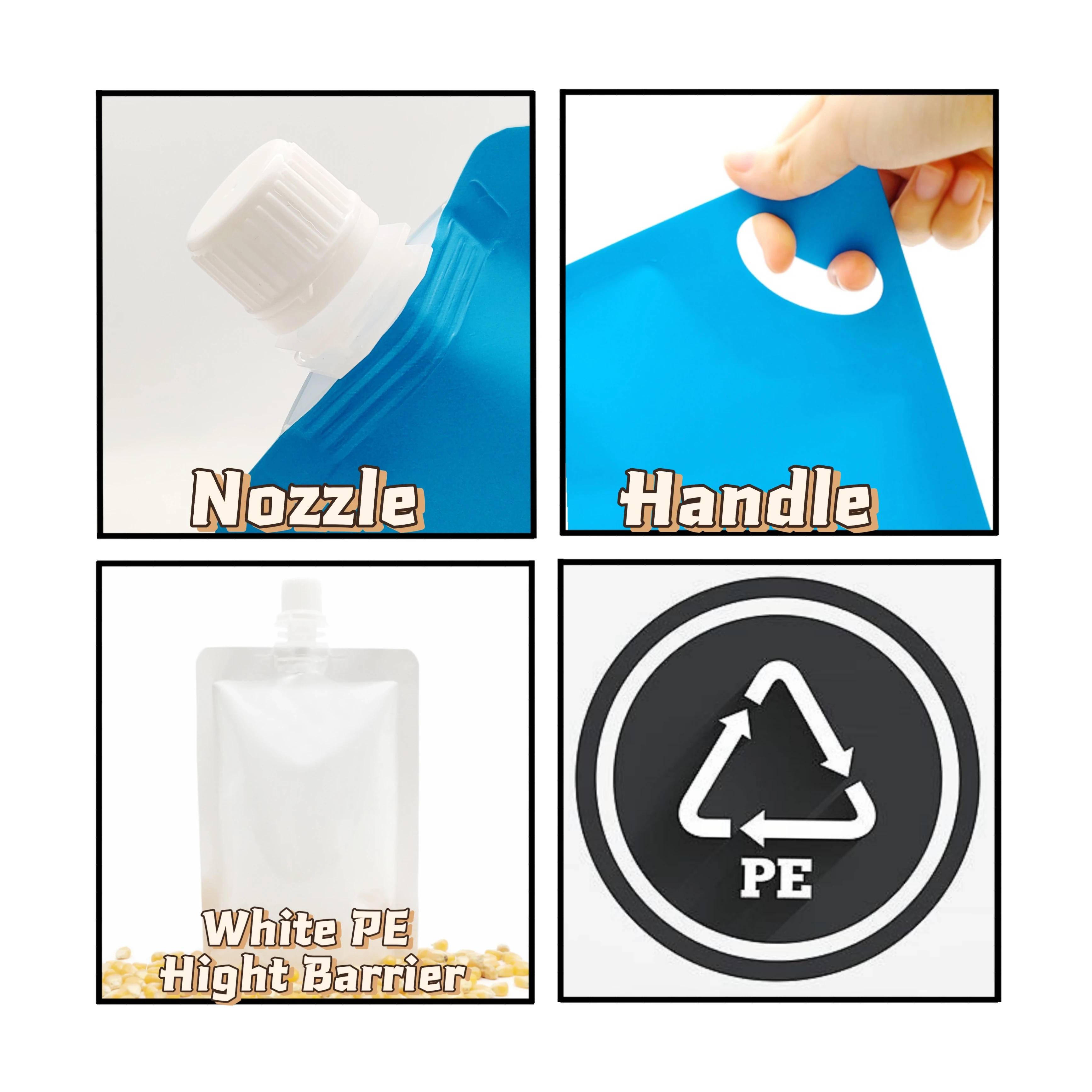 Eco Friendly Leak Proof Custom Doypack 500ML 1 L Liquid Packaging Car Engine Motor Oil Stand Up Spout Pouch Bag With Handle