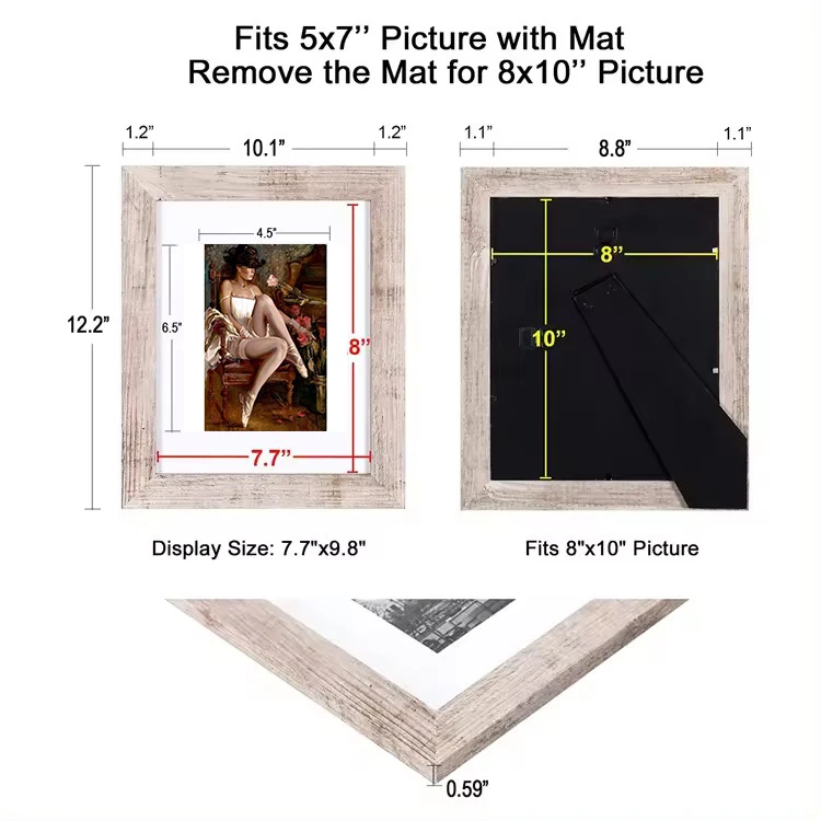 8x10 Picture Frame Carbonized Black Wooden Photo Frames For Tabletop Display And Wall Decoration