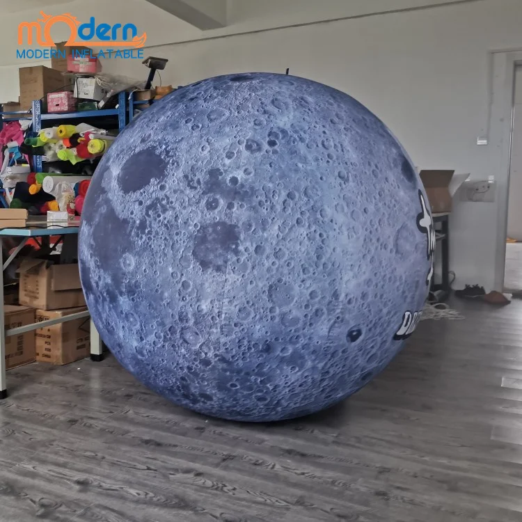 Giant Advertising Inflatable Moon Model With Led Light / Large Inflatable Moon Balloon For Decoration
