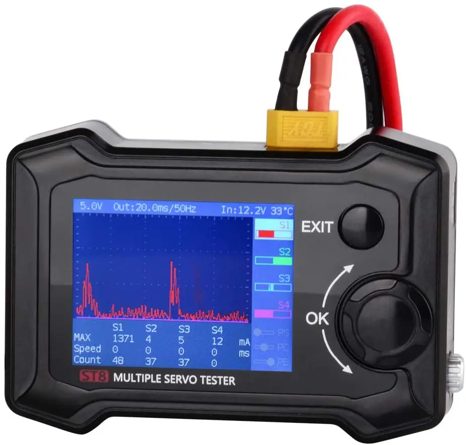 ToolkitRC ST8 Multiple Servo Tester 8 Channel Output 100W LCD Display PWM PPM SBUS Signal Analyzer