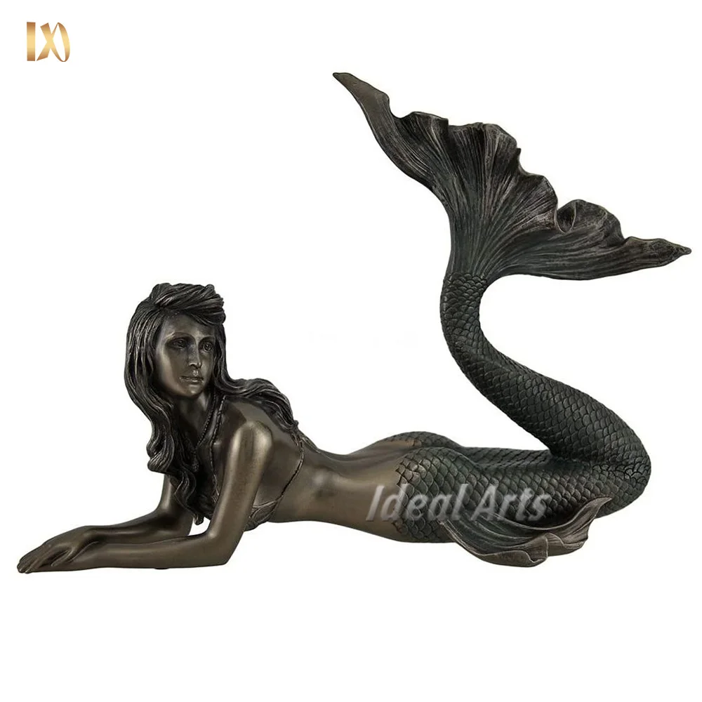 custommade home decor life size sexy woman bronze metal mermaid statue sculpture coffee table