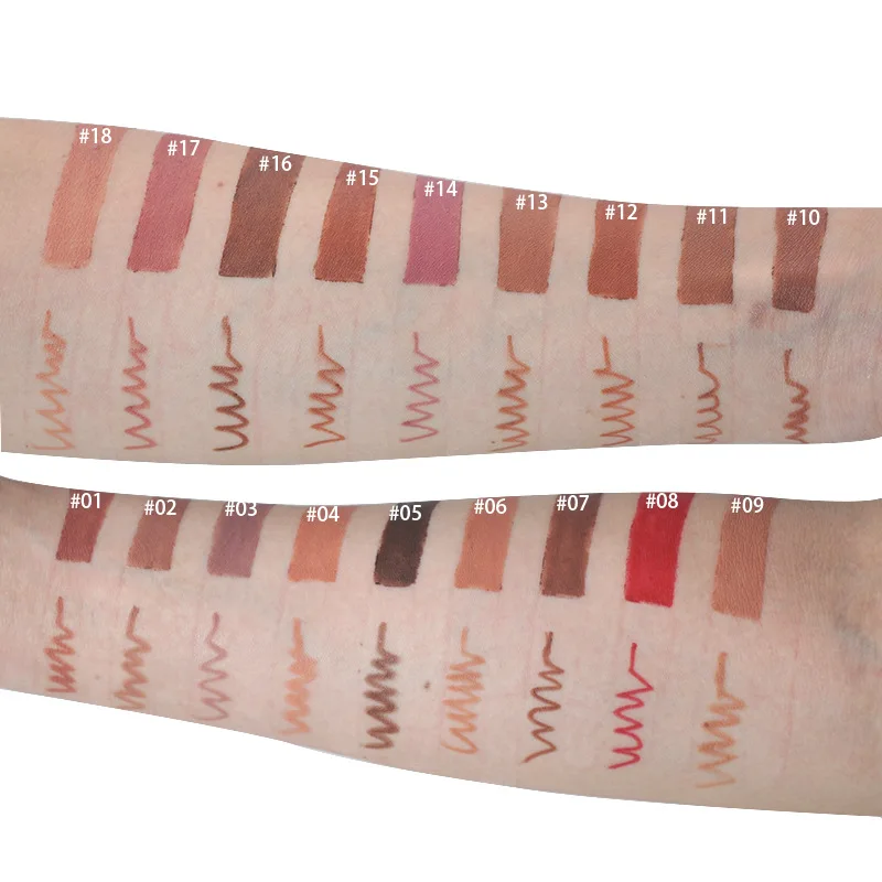 private label custom vegan cruelty free lipliner pencil creamy dark brown nude lip liner Custom brown creamy lip liners pink
