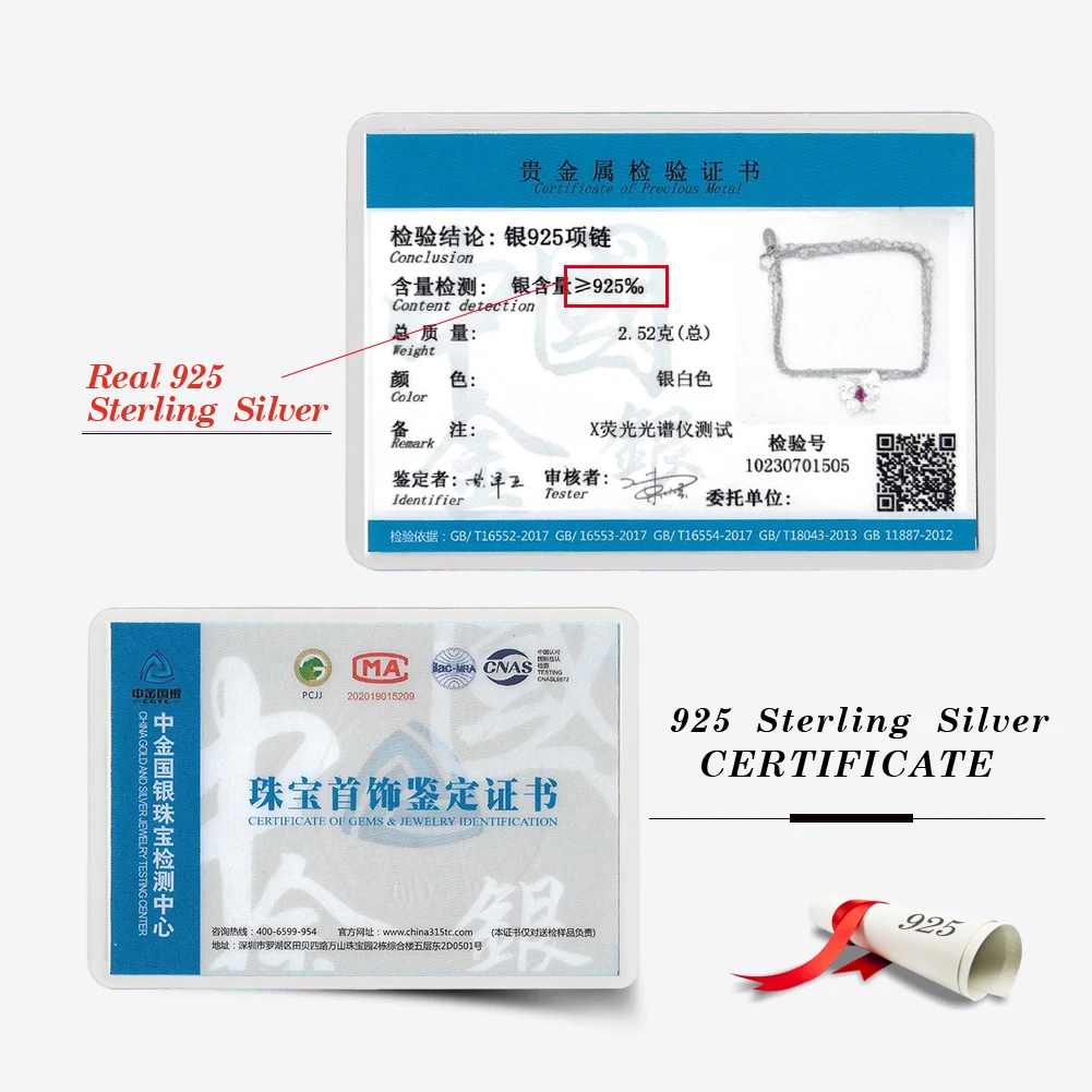 LZN08 RINNTIN Dainty Butterfly Chokers Necklace 925 Sterling Silver Created Ruby Diamond Pendant Necklaces for Women