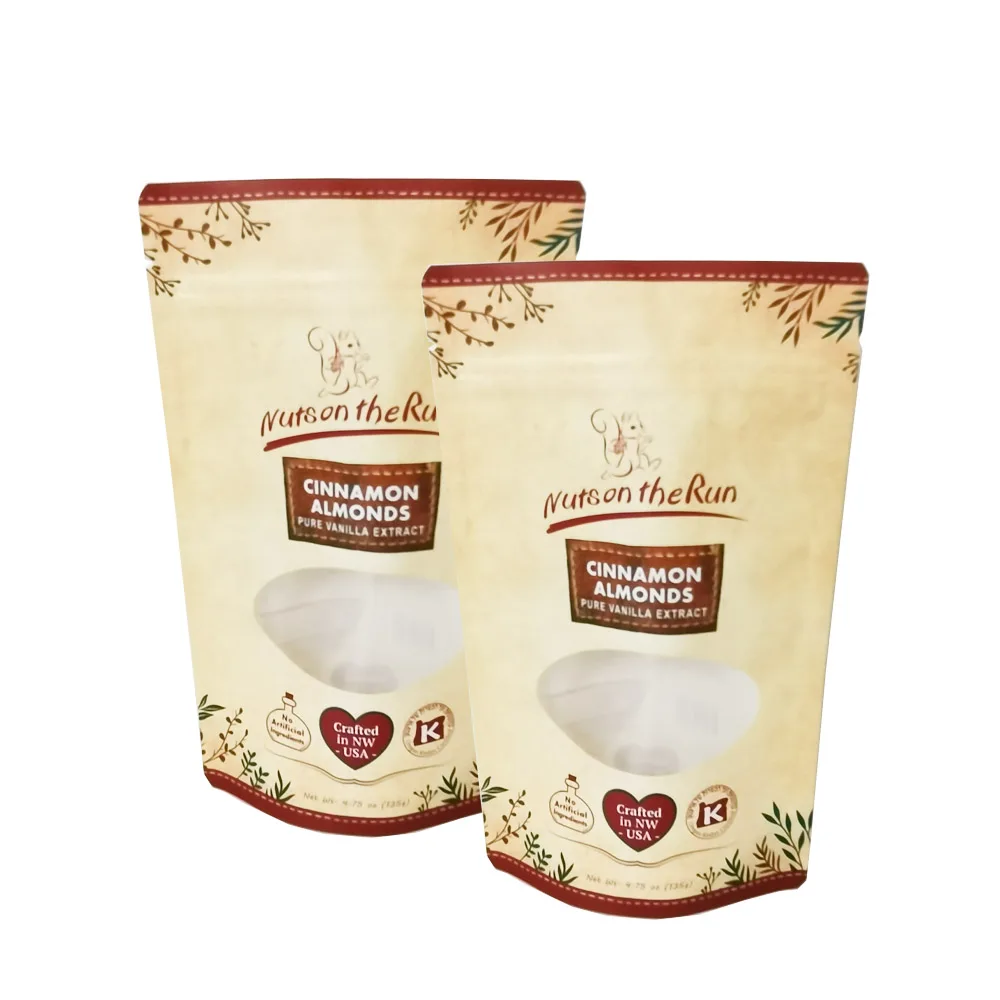 High Quality Custom Design Snacks Pistachio Almond Nuts Candy Packaging Bag With Hanging Holes