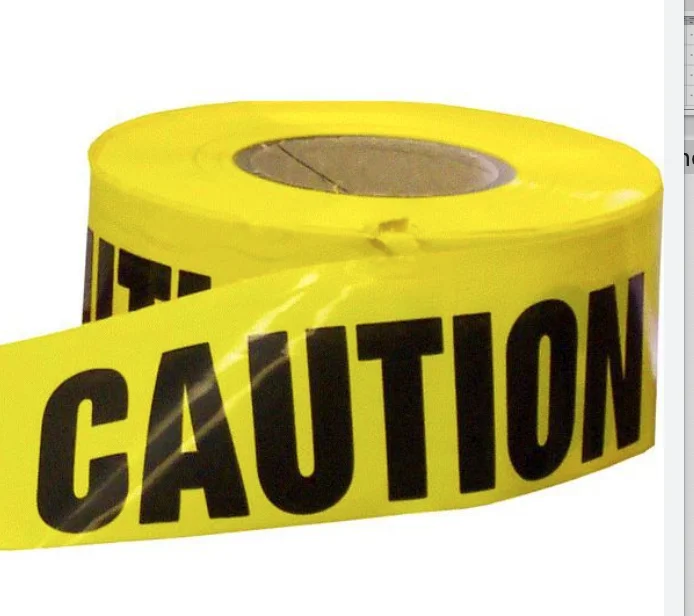 Yellow and Black Caution Tape Non-Adhesive Detectable Traffic Warning Barrier Tape Made of PE Material