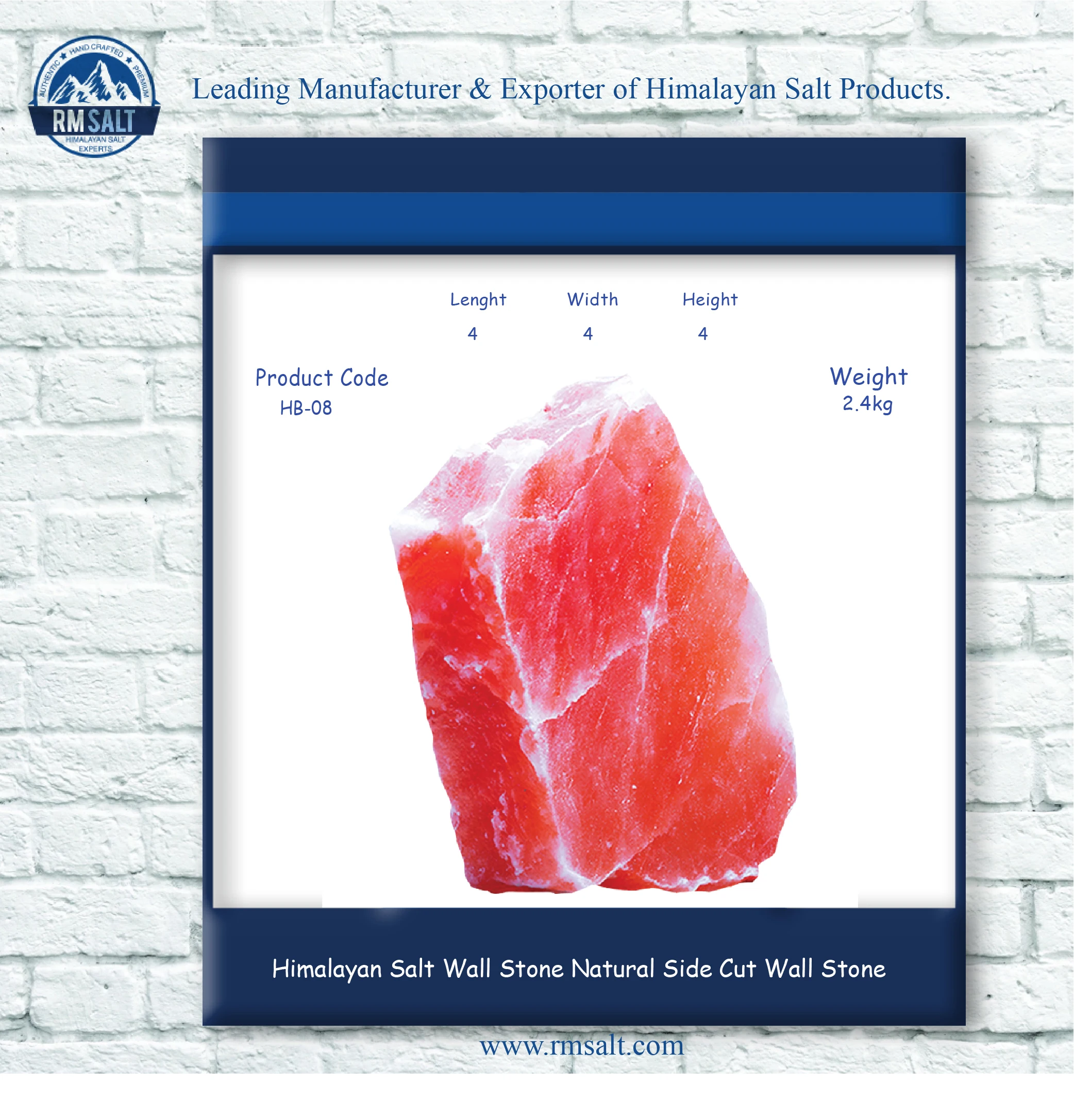 Himalayan Salt Wall Stone Natural Side Cut Wall Stone