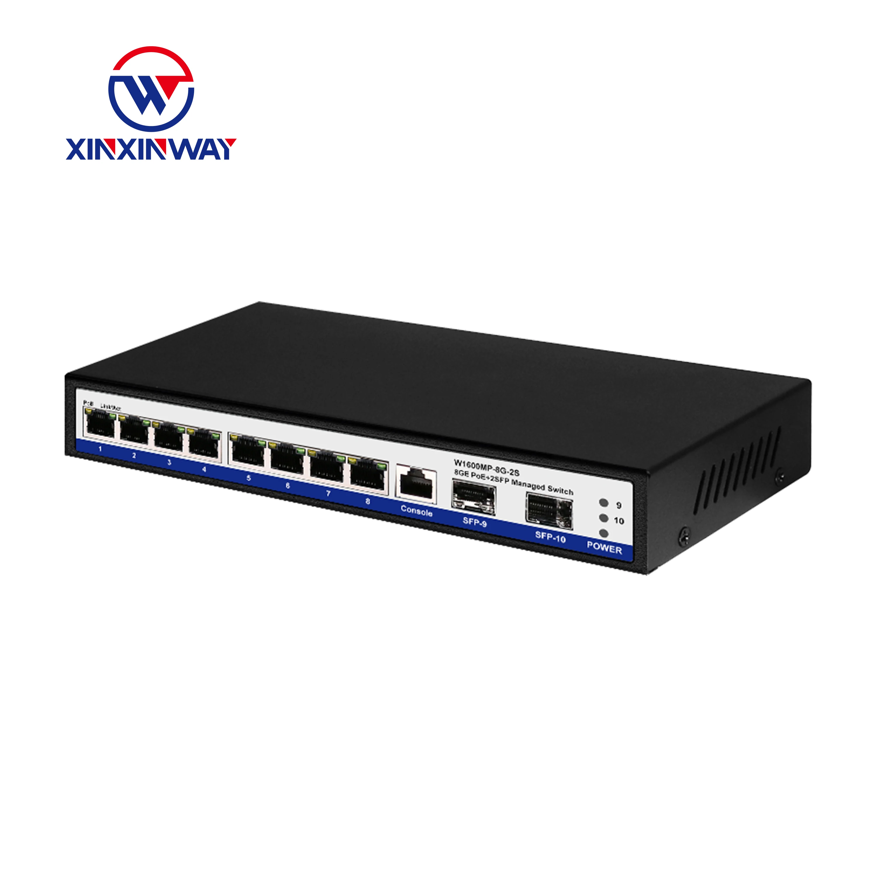  Новый VLAN 10 порт полный гигабит L2 управляемый 8 Порт poe коммутатор с 2 sfp uplink snmp