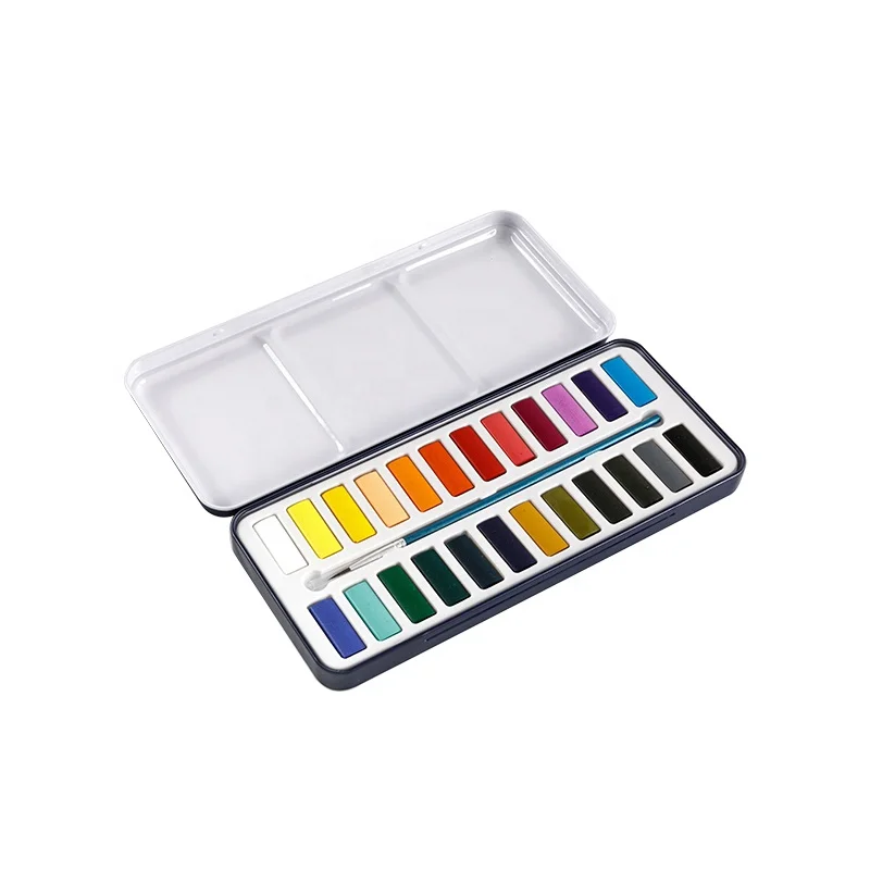 Artist Watercolor Pan Set Best Quality Many Colors Painting OEM  with portable metal case