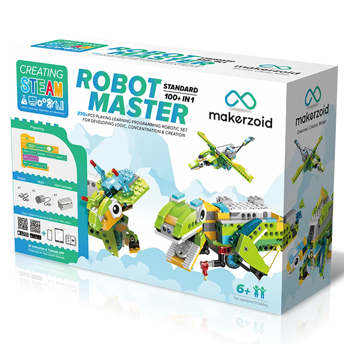 Программируемые игрушки Makerzoid Robot Master с дистанционным управлением через приложение 100 в 1 комплекте Обучающие робототехники наборы для детей