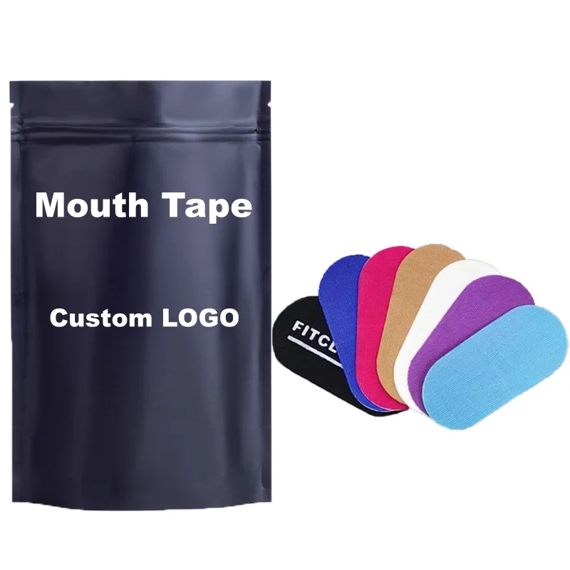 2024 Hlk Snoring Mouthtape Black Hostage Cotton Sleep Strips Patch Mouth Tape For Sleeping