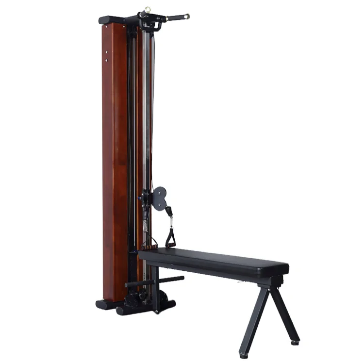 
 Hadley cheap adjustable let pull down multi-function wooden fitness pulley cable machine equipment for home gym  