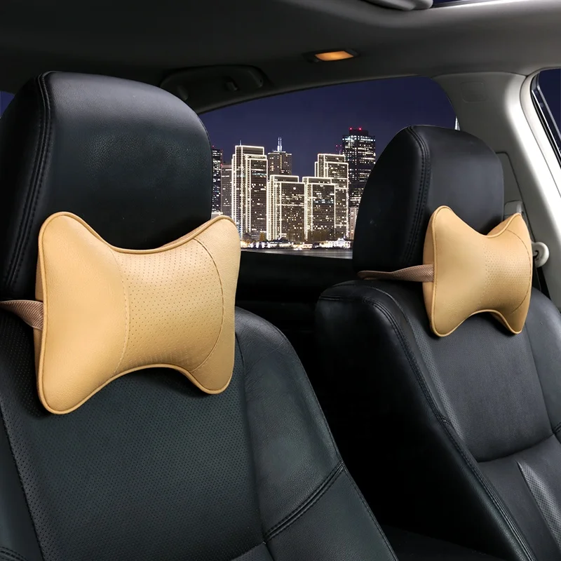 Car Professional PVC leather custom pillow car accessories for wholesales car headrest