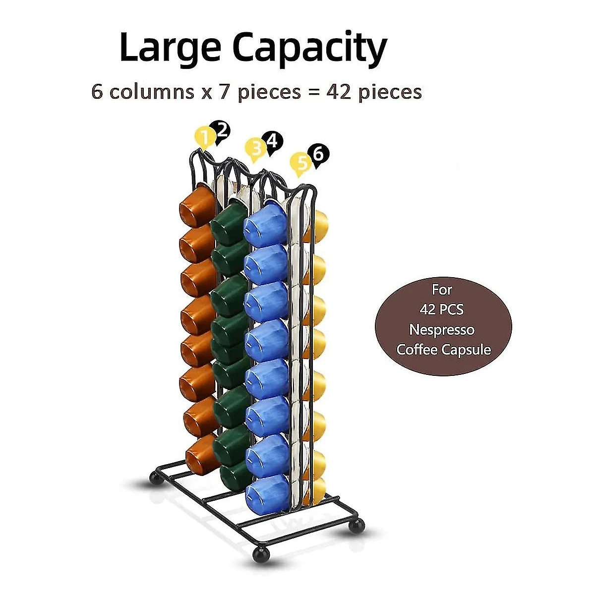 Coffee Capsule Holder,42 Pieces Coffee Pod Holder Organizer For Cabinet,Tabletop Cafe Bar Coffee Storage Rack