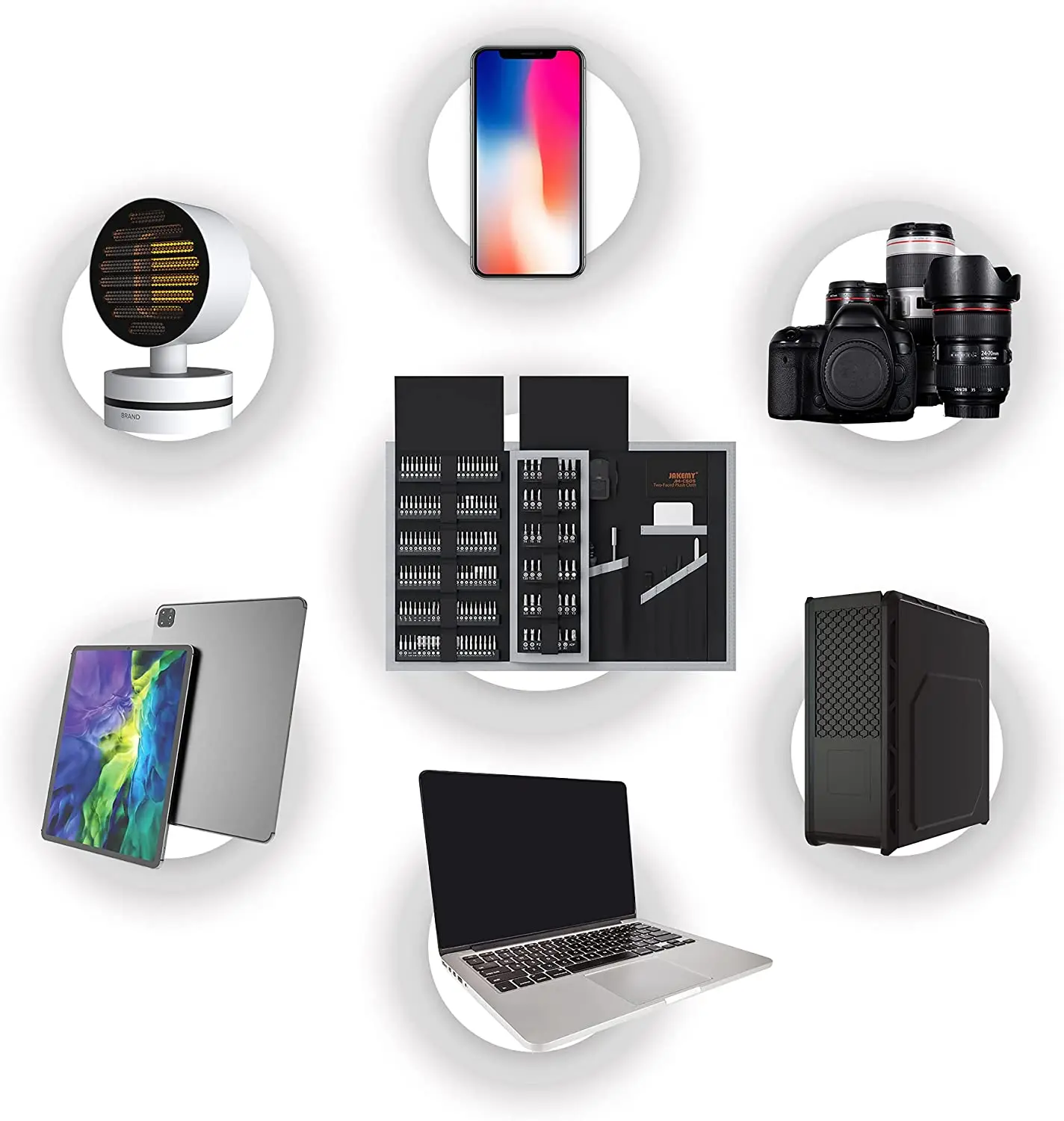 JAKEMY 201 IN 1 Professional Repair Screwdriver Tool Kit Bag Set DIY repair tool kit for iPhone cell phone  repair full set