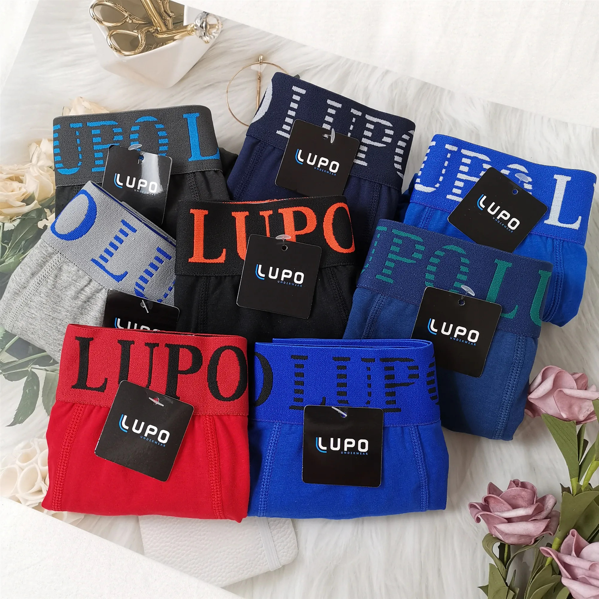 UOMO LUPO MEN boxers custom brand boxer shorts cotton underwear for men