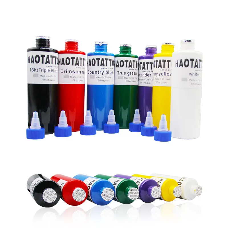 14 pieces of tattoo ink 14 color set 1 ounce 30 ml/bottle of tattoo ink pigment set for 3D make-up beauty skin body art