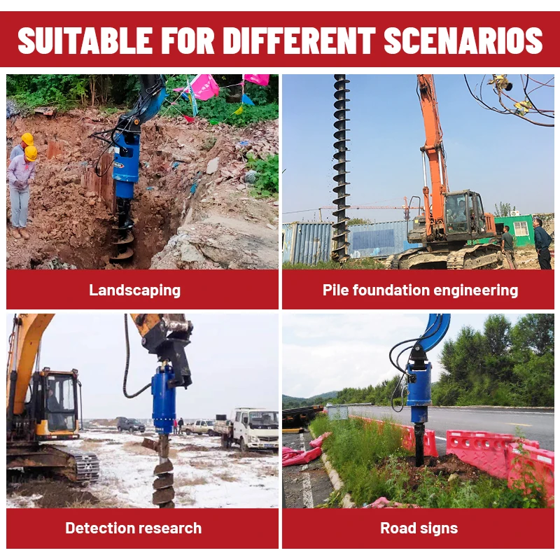 Hydraulic Earth Drilling Excavator with Auger Drill for Soil and Rock Drilling