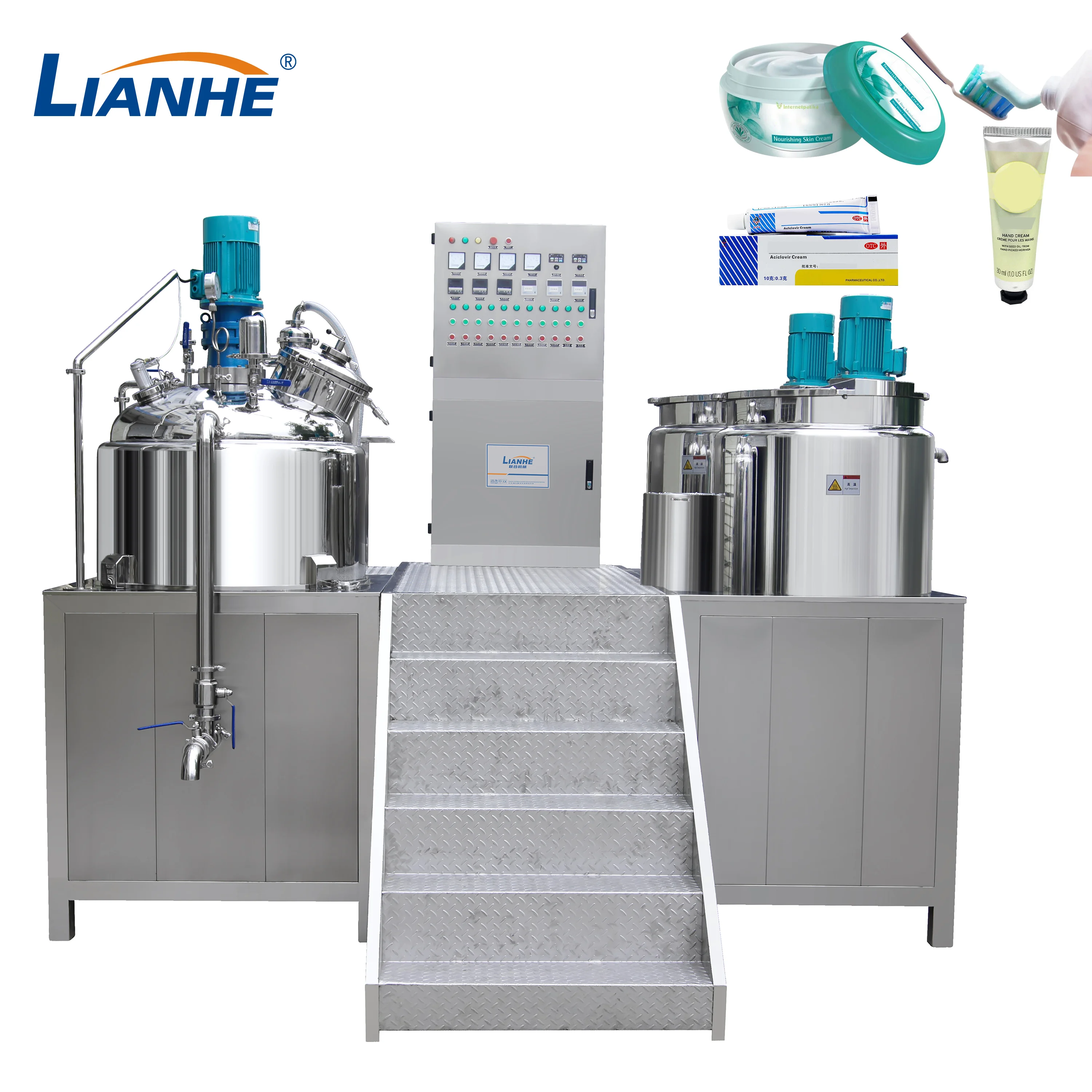 Customized Tooth Paste Cream Making Equipment Hydraulic Vacuum Emulsifying Machine Machine Homogenizing Emulsifying Mixer