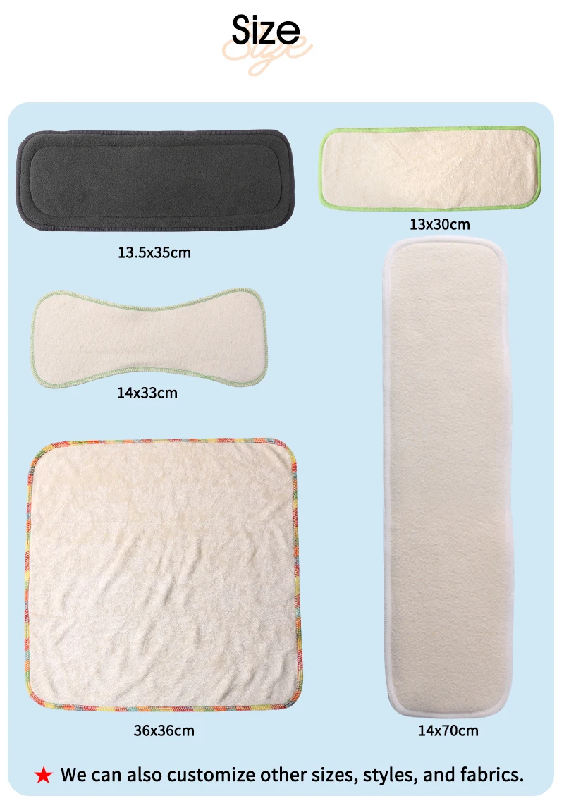 EASYMOM Organic Bamboo Charcoal Cloth Diaper Insert Washable and Affordable Essential for Baby Care OEM accept
