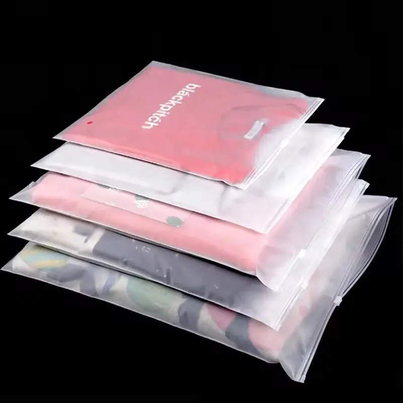 Customized plastic Transparent PE Resealable Slider zipper bag Clothing storage ziplock bag for package