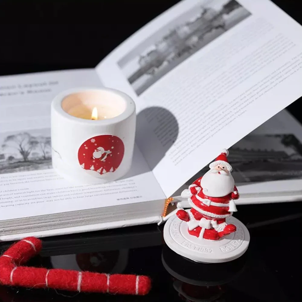 New Year gift Pure Plant Soy Wax Scented Candle Gift Set With Father Christmas Lid