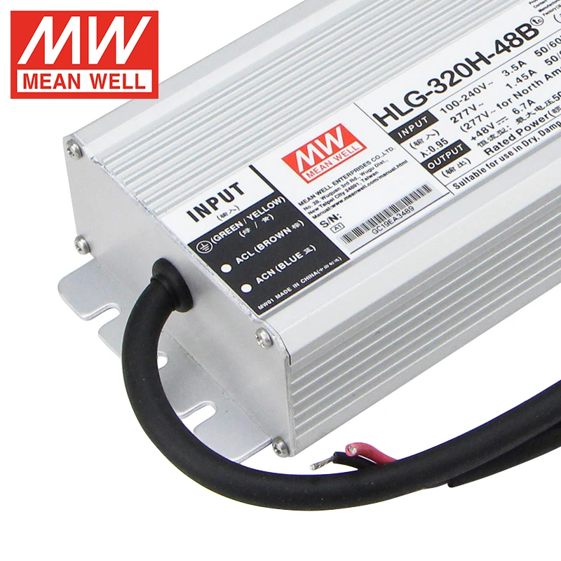 Meanwell HLG-320H-48B CC и CV 320 Вт светодиодный драйвер 48 В 3 в 1 Функция затемнения