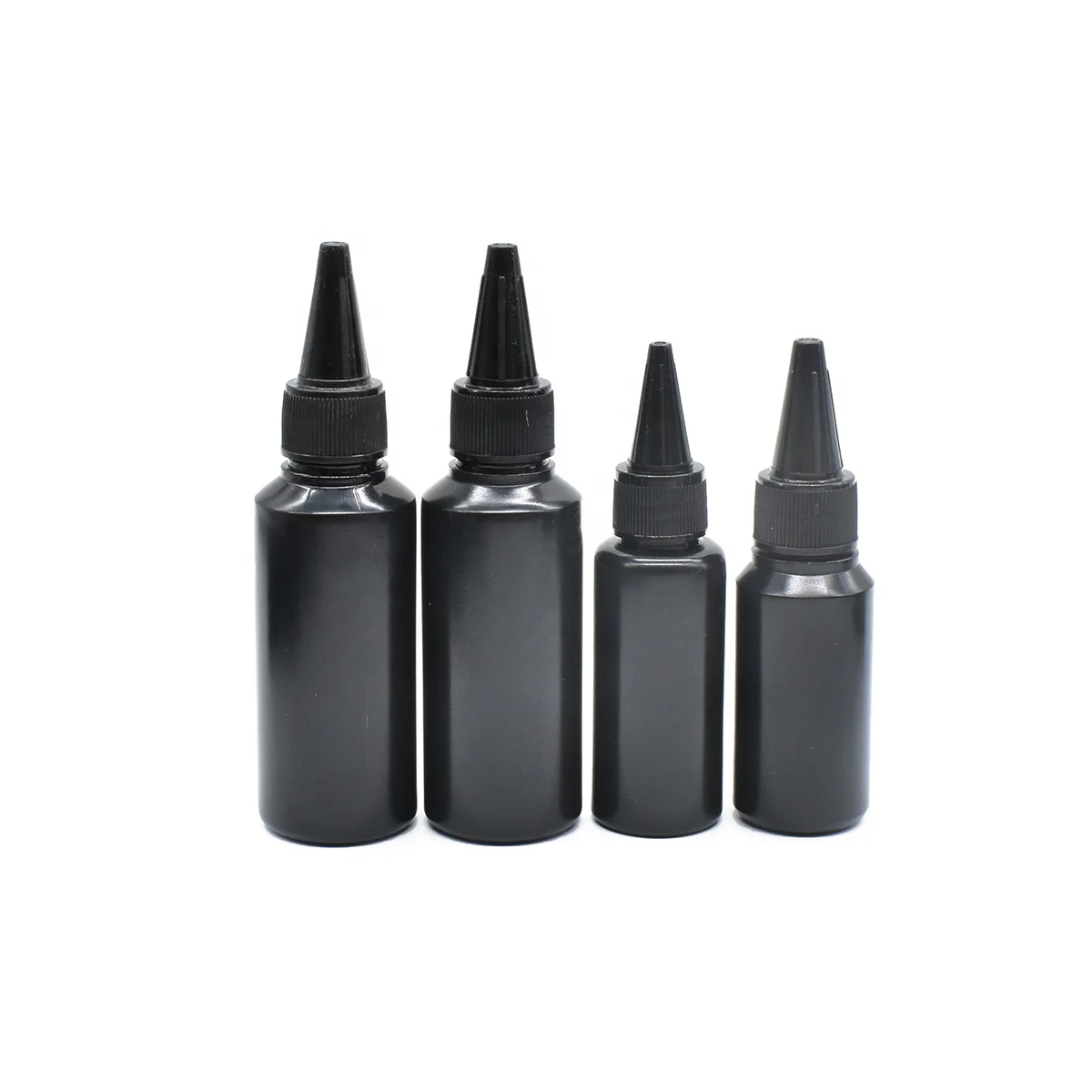 Оптовая продажа индивидуальная черная бутылка-капельница 10 мл 15 20 50 60 100 пластиковая верхняя