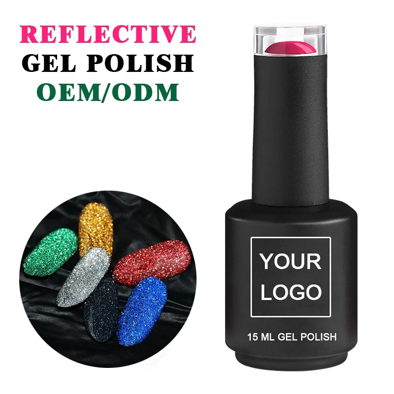 RONIKI custom private label color glitter uv gel reflective gel nail polish