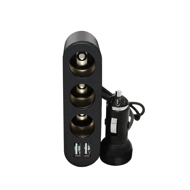
3 Way Auto Sockets Metal 5V 3.1A 2 Ports USB Car Charger Cigarette Lighter Socket Splitter 