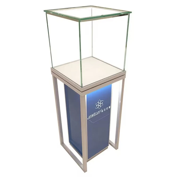 Custom Museum display cases Retail metal glass luxury jewelry display stands