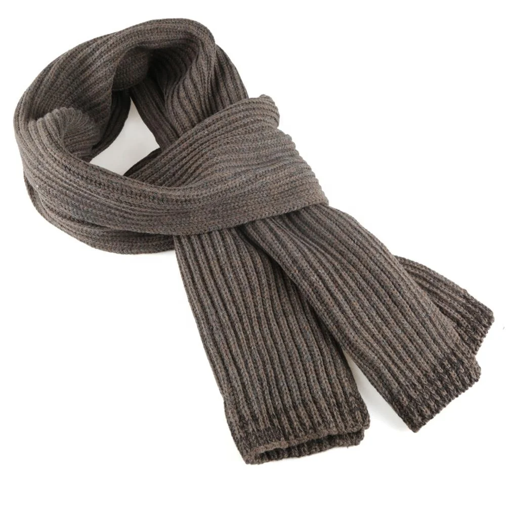 Men Cashmere Rayon Thick Knit Winter Scarf