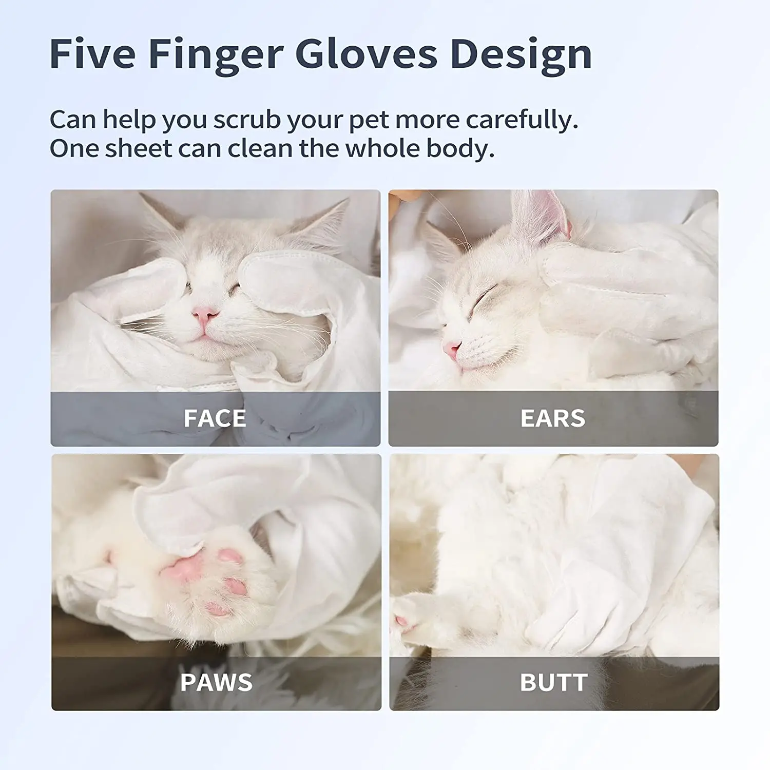 2023 hot new product herbal plant essence cat and dog bathing clean disposable gloves pet spa wipes bathing clean gloves