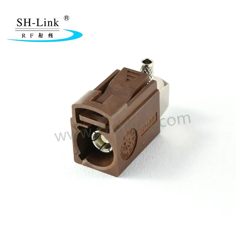 RF coaxial curved 90 degree FAKRA female/jack/socket F Type Brown color connector For RG316/RG174/RG58 Cable