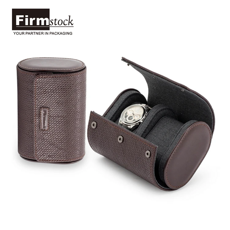 faux diamond watch rolled case single genuine leather storage travel watch roll felt pouch