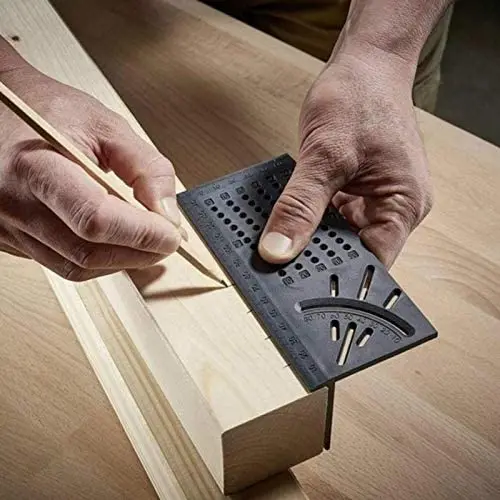Three-Dimensional Scale Ruler Woodworking Stop-Type Ruler MultiFunction Measuring Tool for Builder/Carpenter/Craftsmen/Architect