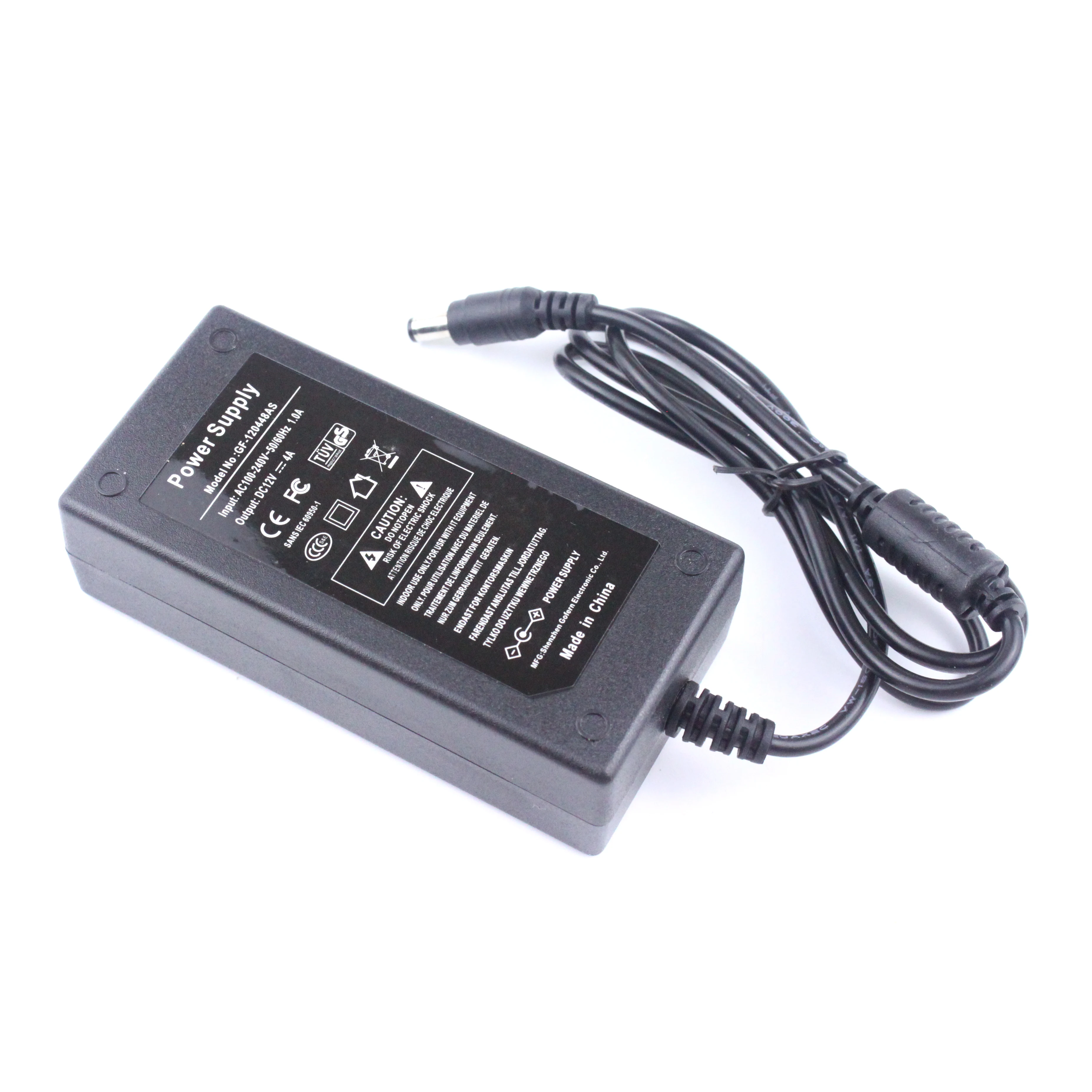 Desktop adjustable multi-plug 48W12V international switching power adapter